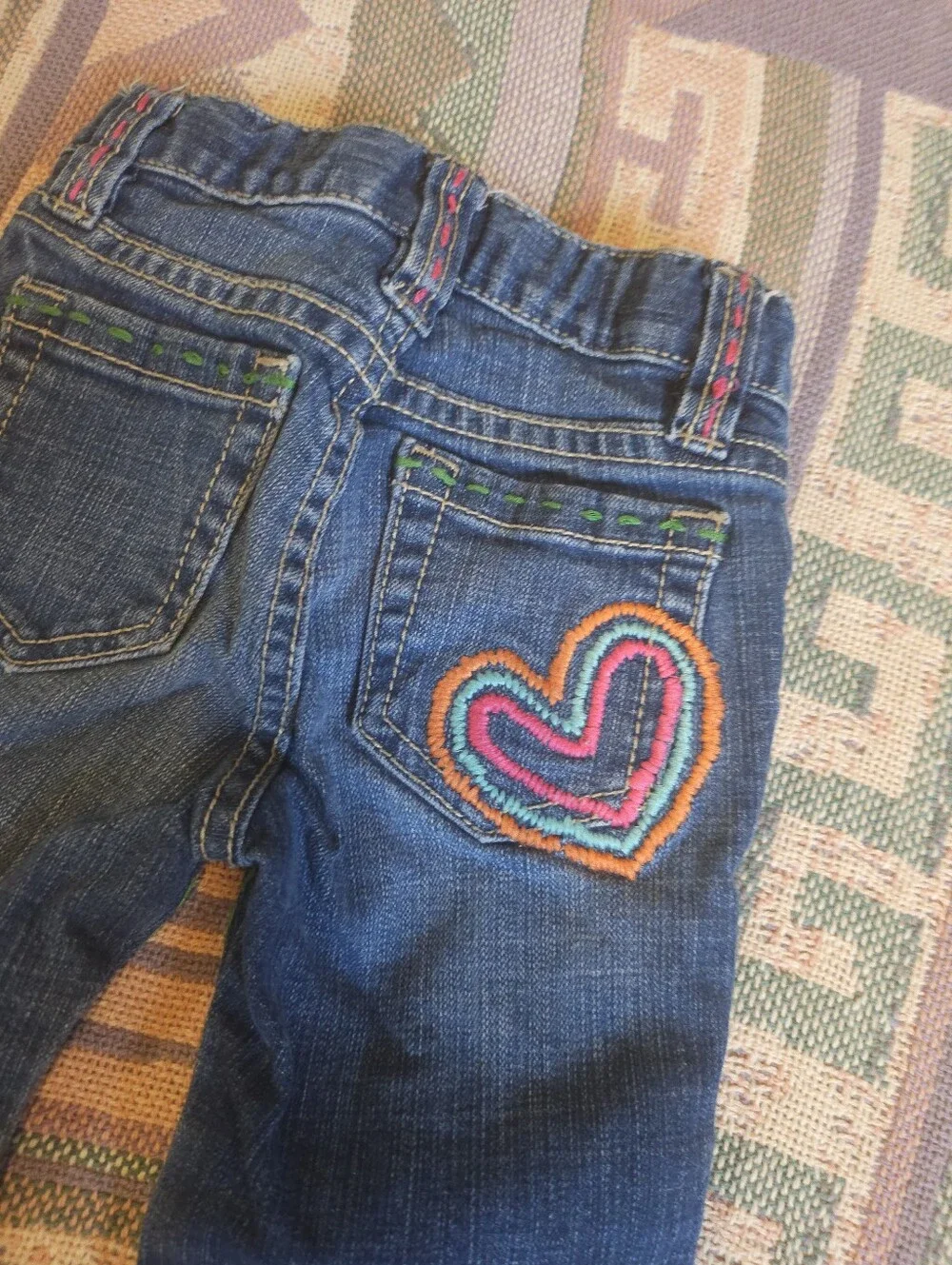 Baby Gap Jeans Colorful Embroidered Size 12-18 Months